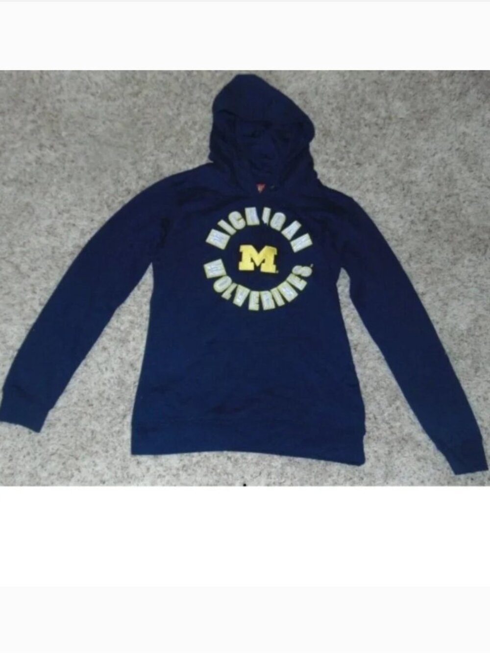 NCAA Michigan Wolverines Sweatshirt Womens XL Hoodie Blue Long Sleeve Pullover
